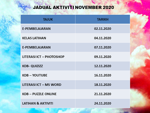 jadual aktvt NOV 2020