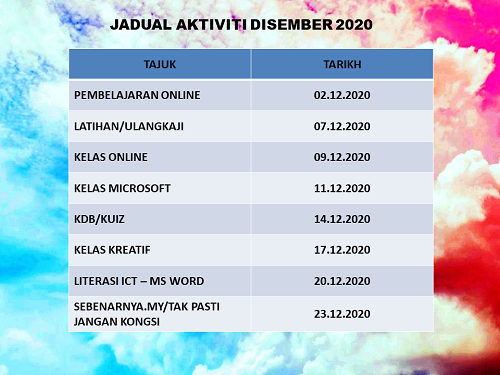 jadual aktvt DIS 2020