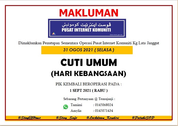 penutupan sempena merdeka