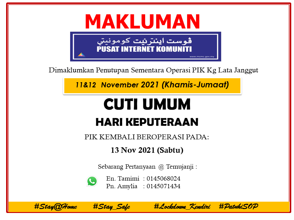 notis tutup pik hari keputeraan